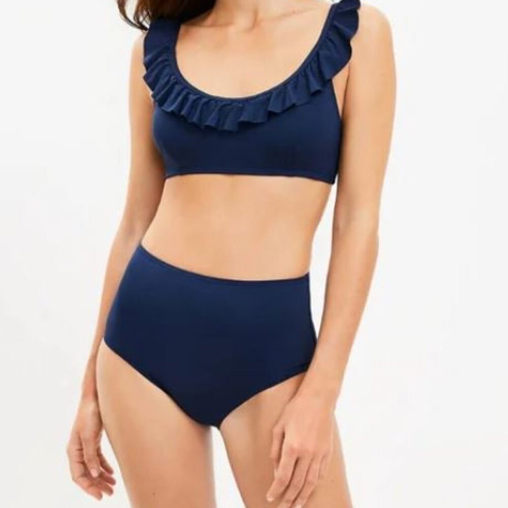 NWT LOFT Beach High Waist Bikini Bottom in Yellow Mustard Size S